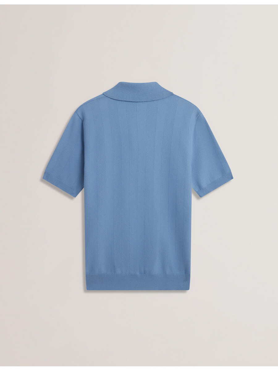 fourd - ss herringbone zip polo