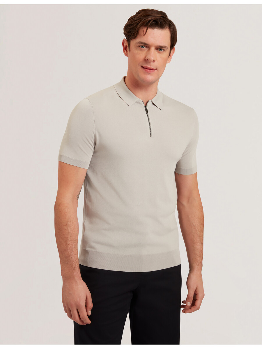 daldin - ss rayon zip polo