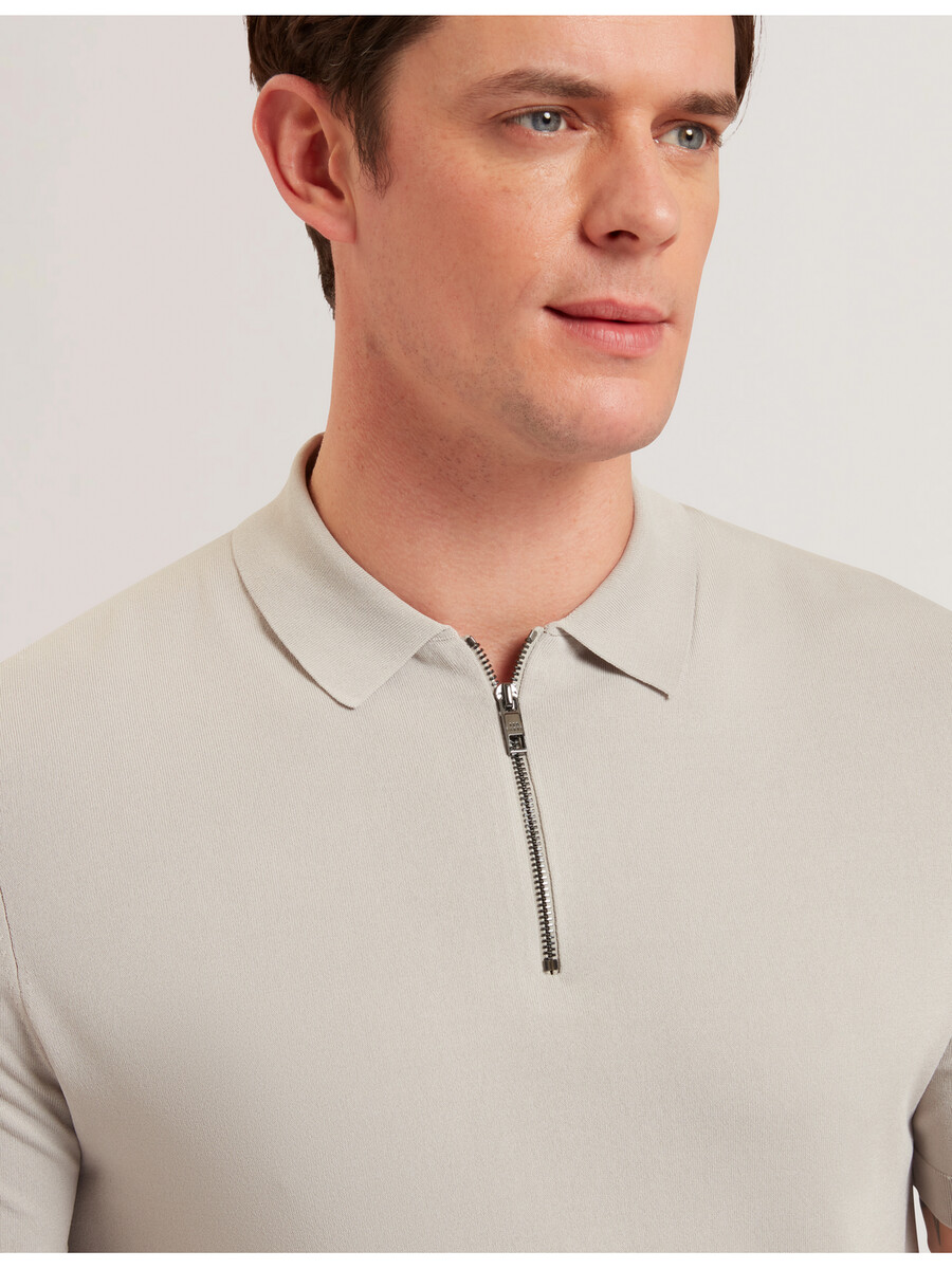 daldin - ss rayon zip polo