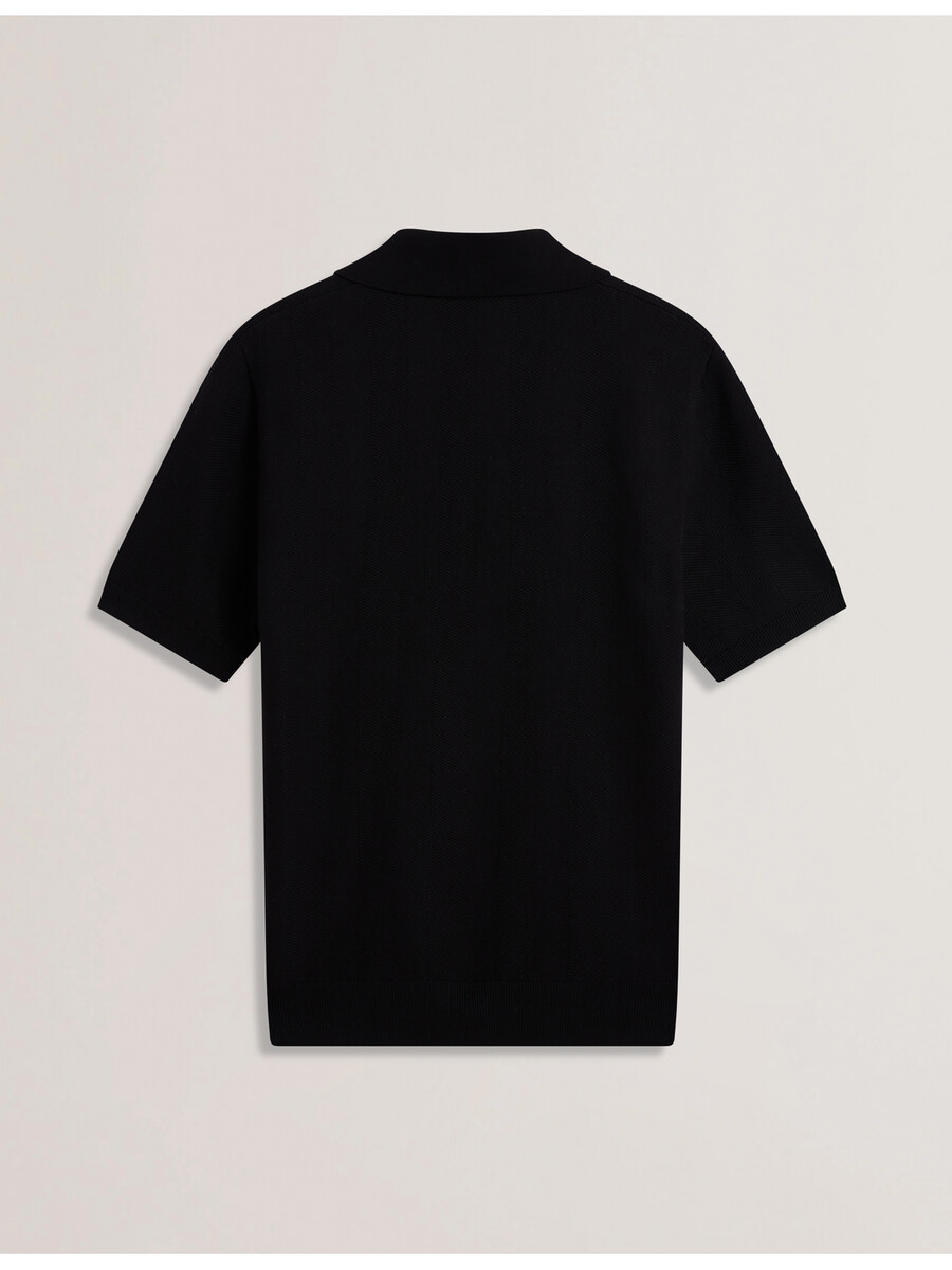 fourd - ss herringbone zip polo