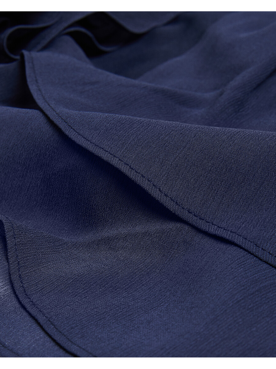 nobora - chiffon wikkelblouse met korte mouwen en ruches
