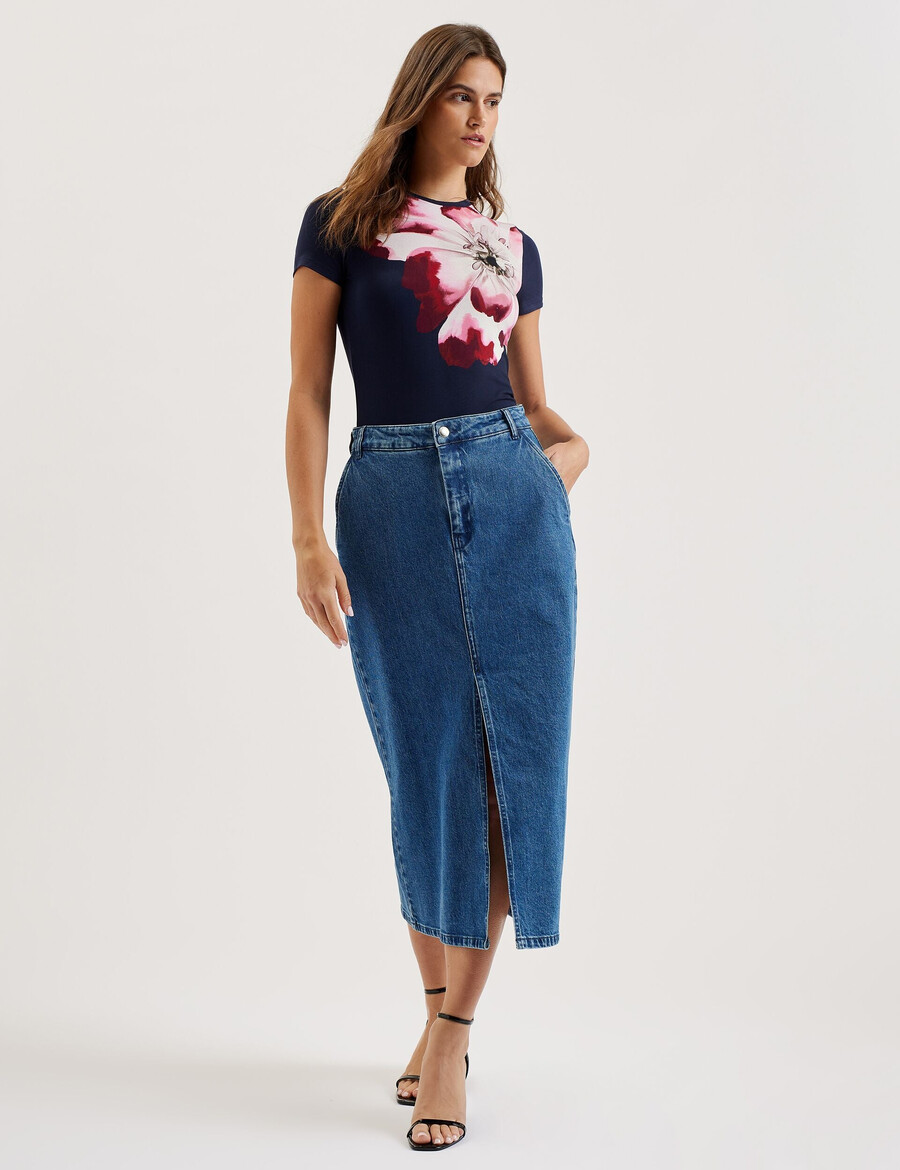 louannn - getailleerd t-shirt met ronde hals en print