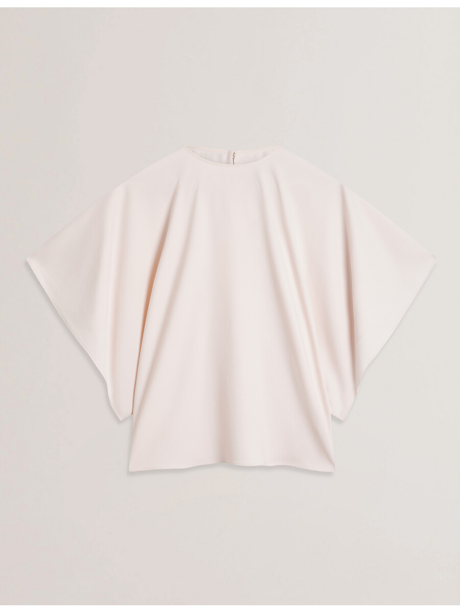 cherika - vleermuismouwblouse met korte mouwen van geweven materiaal