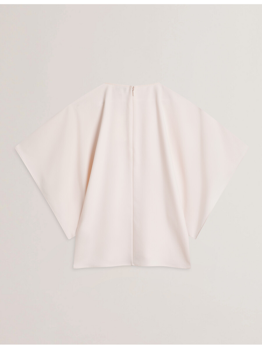 cherika - vleermuismouwblouse met korte mouwen van geweven materiaal