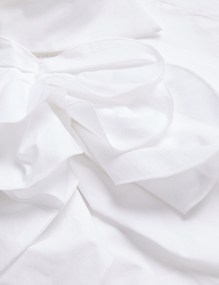 allai - oversized katoenen overhemd met corsage-detail