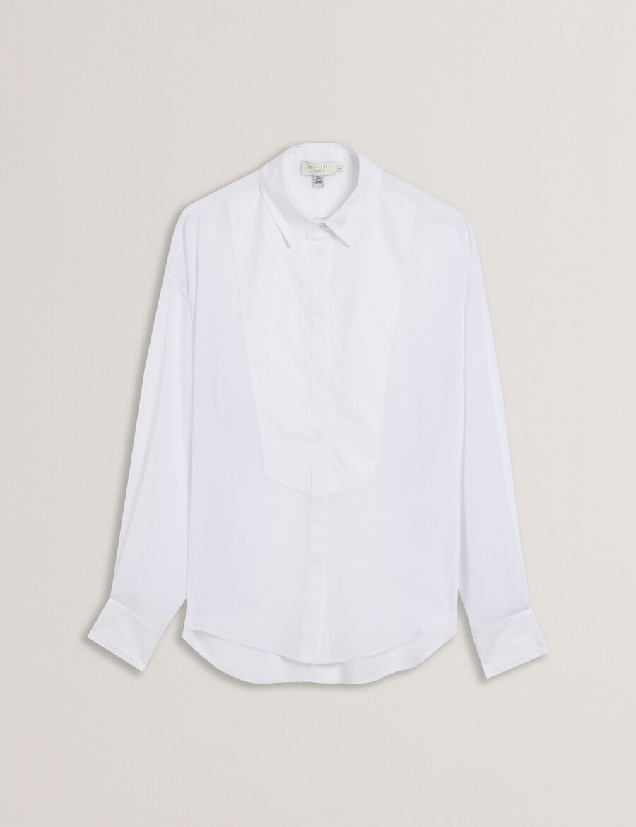 lechosa - blouse met lange mouwen en borststuk doorschijnend.