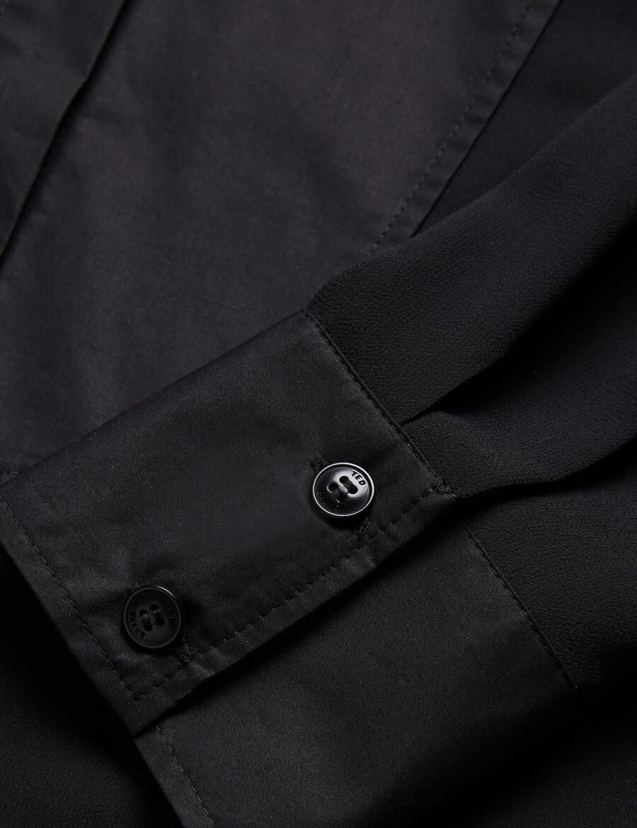 lechosa - blouse met lange mouwen en borststuk doorschijnend.