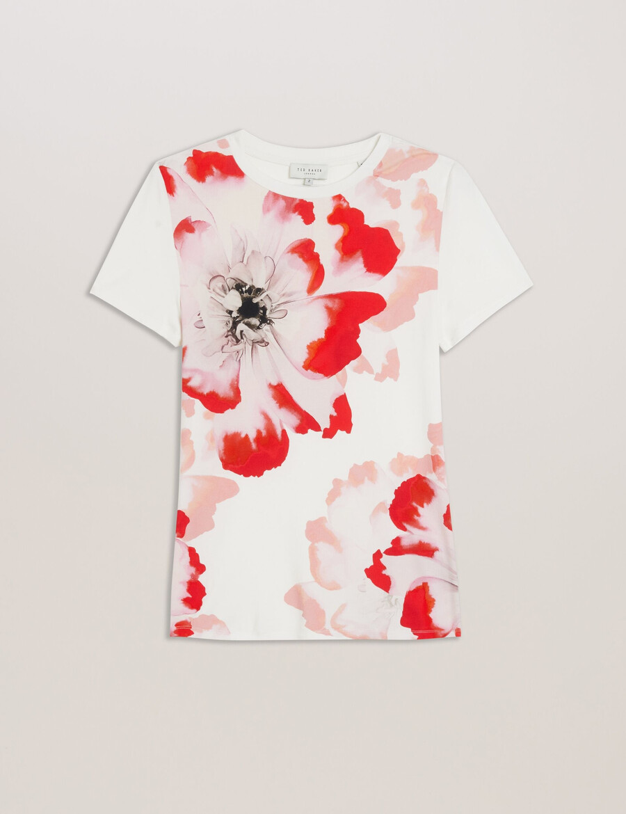 sindhaa - getailleerd t-shirt met korte mouwen en bloemenprint